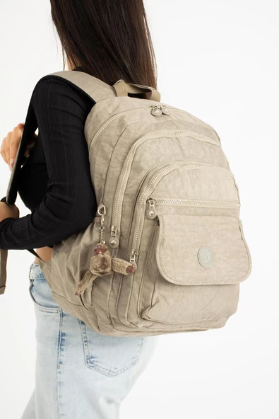 571 collections Ultra Hafif Çok Cepli Su Geçirmez Sırt Çantası Unisex Vizon (Model: 571-2A) ürün görseli 1