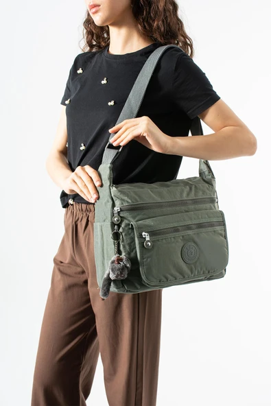 571 collections Çapraz Askılı Ultra Hafif Çok Cepli Bayan Omuz Çantası Gri(Model: 571-6B) ürün görseli 1