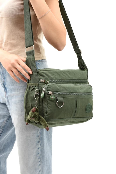 571 collections Çapraz Askılı Ultra Hafif Çok Cepli Bayan Omuz Çantası Yeşil (Model: 571-6D) ürün görseli 1