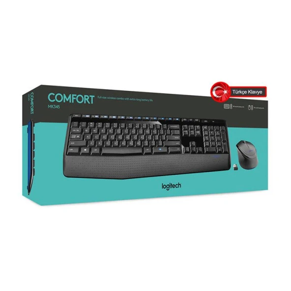 Logitech MK345 Kablosuz Klavye-Mouse Set Siyah - Resim 4