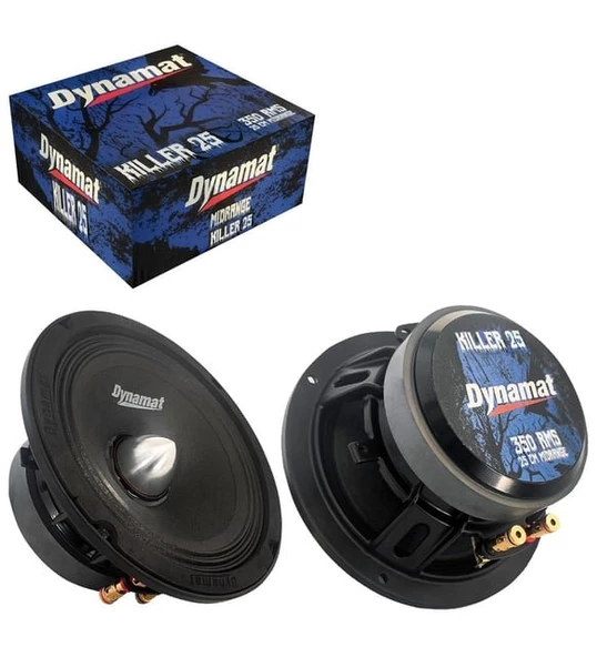 Dynamat Killer-25 Oto Midrange 25cm 350 Watt RMS (2 Adet) ürün görseli 1