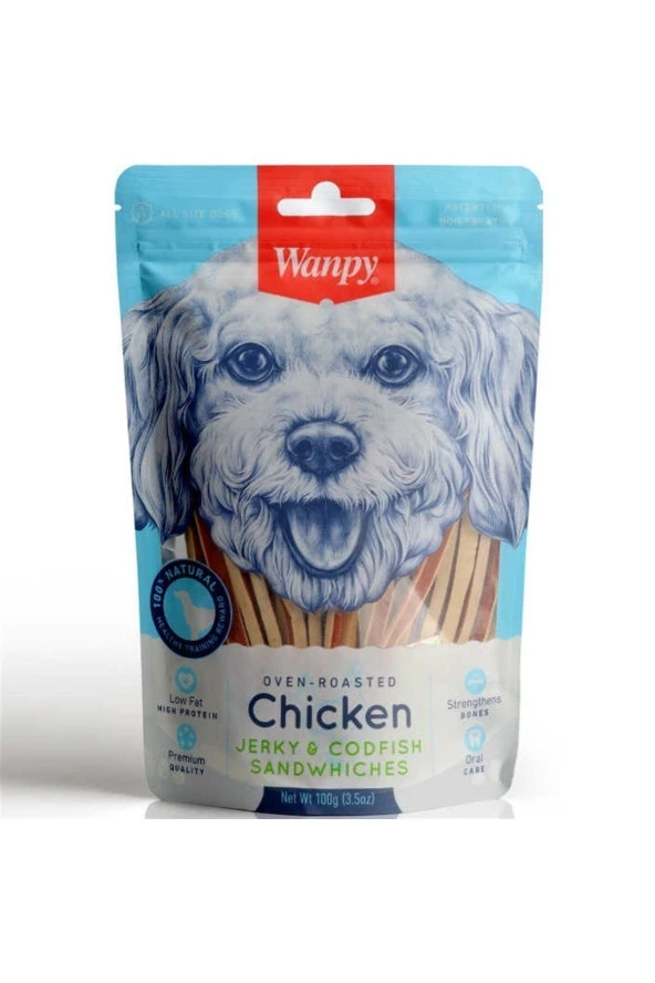 Tavuklu Morina Balıklı Sandviç Köpek Ödülü 100gr ürün görseli 1