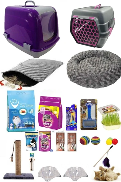 20 Parça Kedi Başlangıç Seti Mor ürün görseli 1