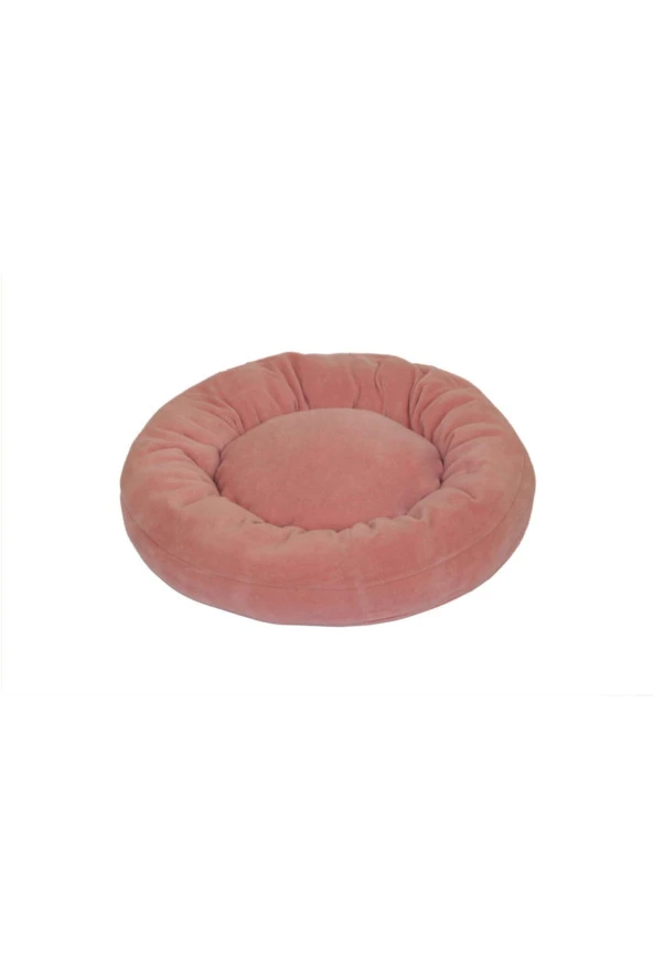 Pembe Polar Simit Kedi Ve Köpek Yatağı 50 Çap Simit Yatak ürün görseli 1