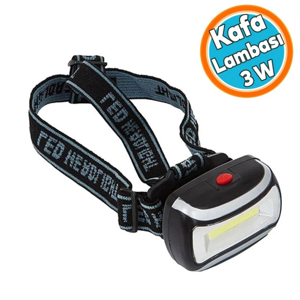 Pilli Kafa Lambası 3 W Ledli Kamp Kafa Feneri El Feneri 3 Modlu Aydınlatma ürün görseli 1