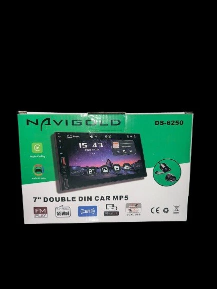 Navigold DS-6250 7" MP5 Oynatıcı, FM Tuner, Bluetooth, Apple CarPlay, Android Auto, Çift USB, Geri Görüş Kamerası Dahil Double Teyp ürün görseli 1