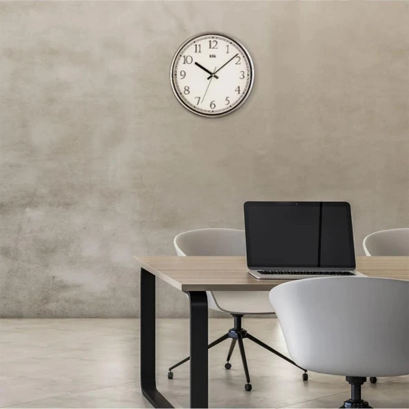 T.Concept Slim Gümüş Duvar Saati 30 cm - Resim 4