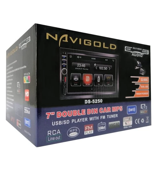 Navigold DS-5250 MP5, FM, Bluetooth, USB, SD/MMC, AUX Double Teyp ürün görseli 1