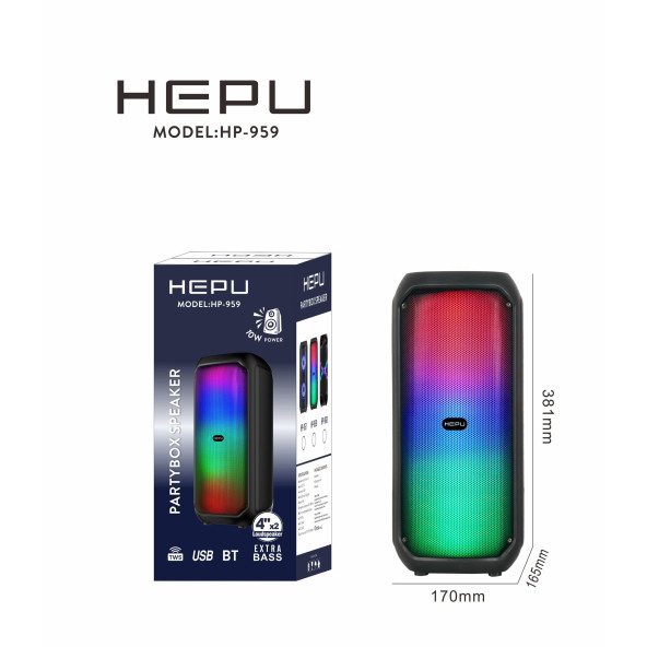 PTTAVM: HEPU HP 959 Taşınabilir Şarjlı Rgb Bluetooth Hoparlör