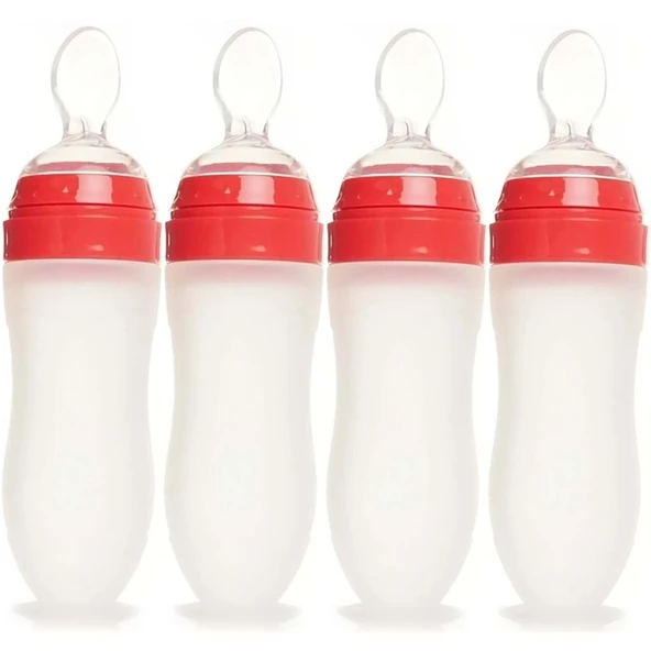 Bebedor Silikon Kaşıklı Biberon 120ML +6 Ay Şeffaf (Kod:7509) (4 Lü Set) ürün görseli 1