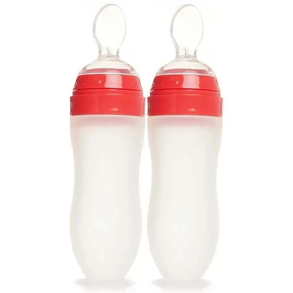 Bebedor Silikon Kaşıklı Biberon 120ML +6 Ay Şeffaf (Kod:7509) (2 Li Set) ürün görseli 1