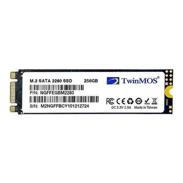 Twinmos 256 Gb M.2 2280 Sata3 580/550 Ngffegbm2280 ürün görseli 1