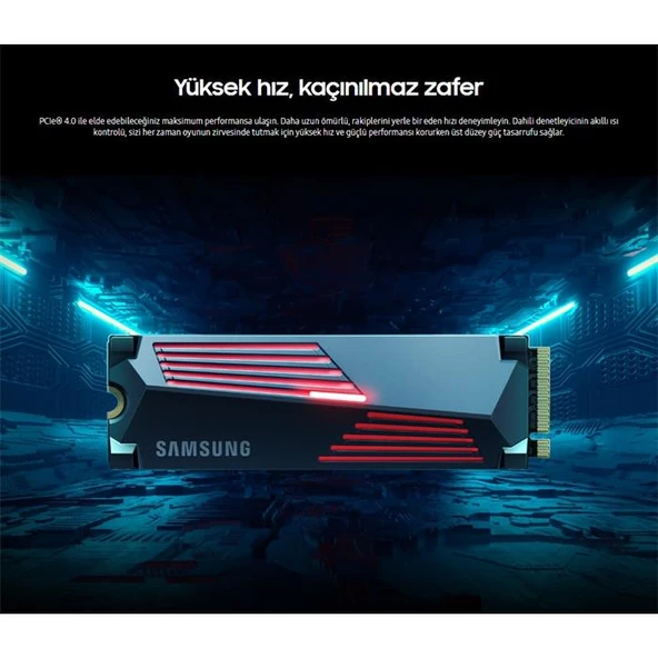 Samsung 990 Pro Mz-V9P1T0Cw 1Tb M.2 Nvme 7450/6900Mb/S Soğutuculu ürün görseli 1