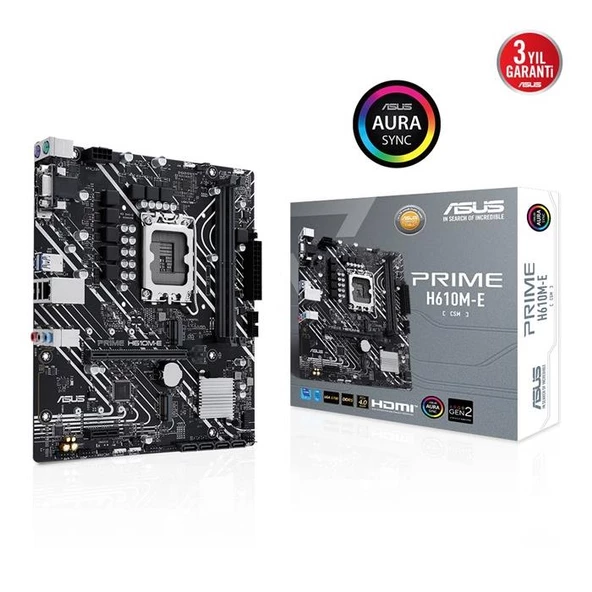 Asus Prime H610M-E D5 Csm 1700P Vga Hdmi Dp ürün görseli 1