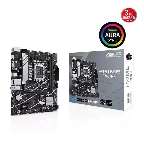 Asus Prime B760M-K D5 1700P Vga Hdmi 90Mb1Fı0-M0Eay0 ürün görseli 1