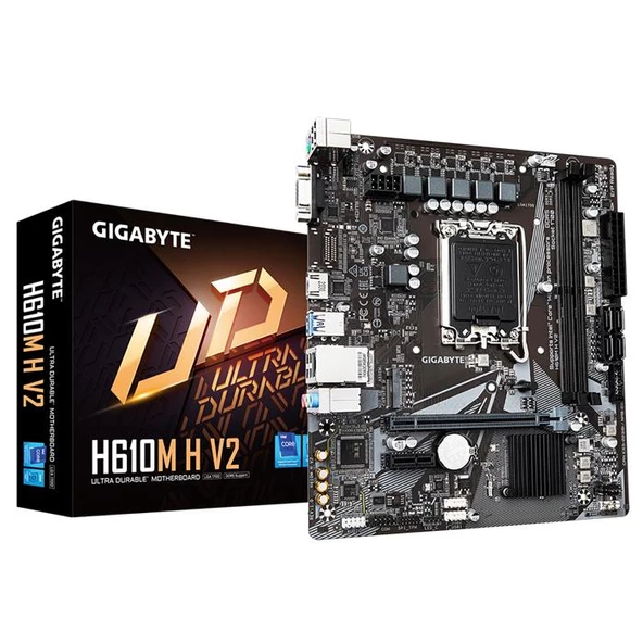 Gıgabyte H610M-H-V2 Ddr5 5600Mhz 1Xvga 1Xhdmı 1Xm.2 Usb 3.2 1700P Matx Anakart ürün görseli 1
