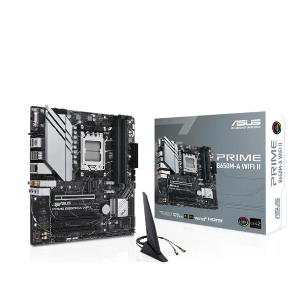Asus Prıme B650M-A Wıfı Iı Ddr5 6400Mhz(Oc) M.2 Matx Am5 Anakart ürün görseli 1