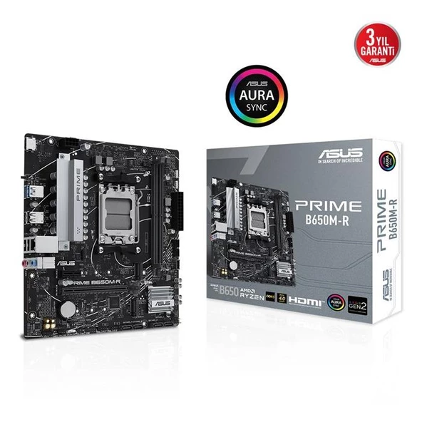 Asus Prime B650M-R Am5 Ryzen Ddr5 Hdmi 90Mb1H30-M0Eay0 ürün görseli 1