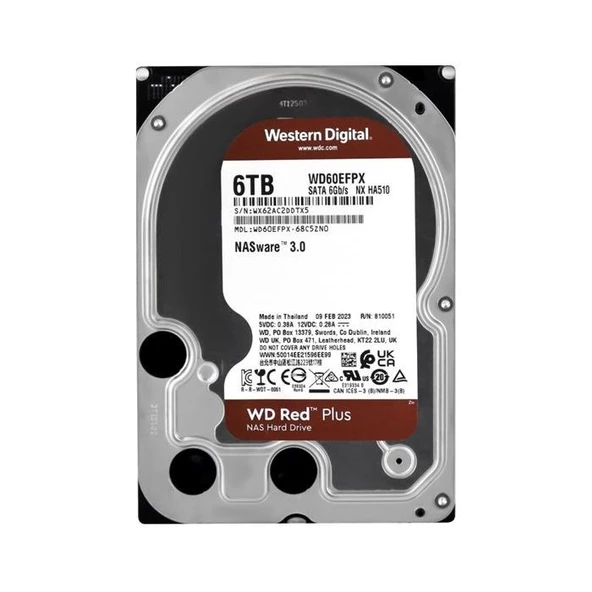 Wd 6Tb Red 5400Rpm 256Mb Sata3 Wd60Efpx Nas Disk ürün görseli 1