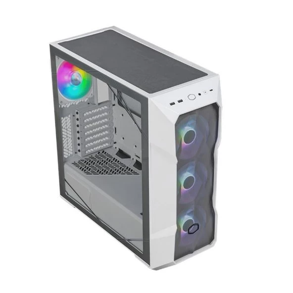 Td500V2-Wgnn-Stu-Cm Masterbox Td500 V2 Beyaz Argb Tempered Glass Kristal Mesh Ön Panelli Midtower Kasa ürün görseli 1