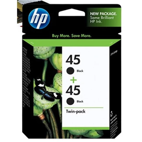 Hp 45 Black Siyah 42Ml 51645Aa 2Li Paket Kartuş Cc625A(450.10.20.0371) ürün görseli 1