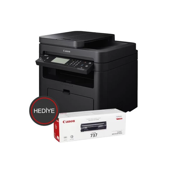 Canon Mf237W Lazer Yazıcı Tarayıcı Fotokopi Fax Wifi Lan + 2 Adet Crg737 Toner Hediye ürün görseli 1