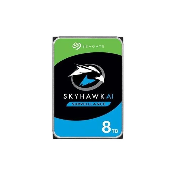Seagate 8TB Skyhawk AI ST8000VE001 256MB 3.5” SATA 3 7200Rpm 7-24 Güvenlik Diski ürün görseli 1