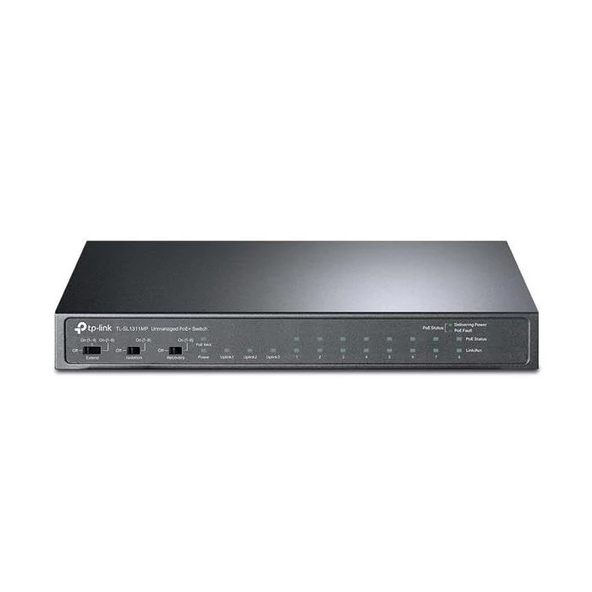 TP-Link TL-SL1311MP 8 Port Poe+ 10/100 + 2 Rj45 Gigabit Uplınk + 1 Gigabit Sfp 124W Poe Swıtch ürün görseli 1