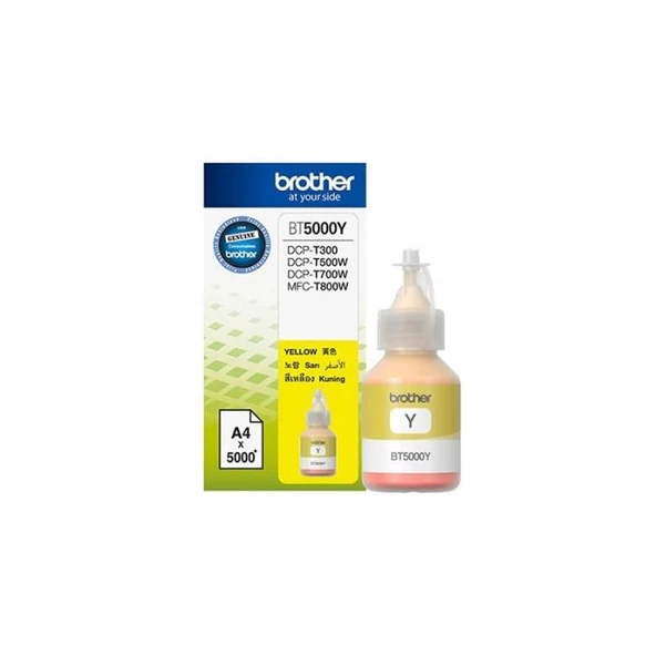 Brother BT5000Y Yellow Sarı 5.000 Sayfa Şişe Mürekkep DCP-T300-310-500-510-700-710 MFC-T800-810 ürün görseli 1