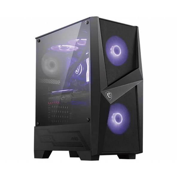 Msi Mag Forge 100M Usb3.2 2X12Cm Argb + 12Cm Fan Pencerelı Atx Sıyah Kasa ürün görseli 1