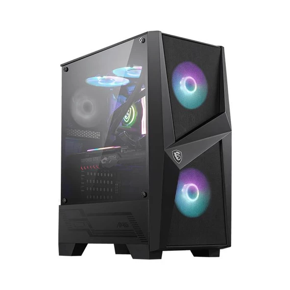 Msi Mag Forge 100R Usb3.2 2X12Cm Argb + 12Cm Fan Pencerelı Atx Sıyah Kasa ürün görseli 1