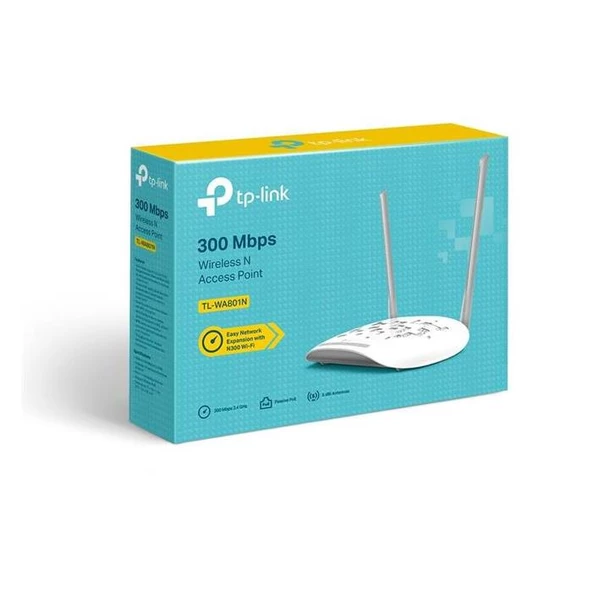 TP-Link Tl-Wa801N 300Mbps Wıreless N Access Poınt 1 Port 10/100Mbps 2*Sabit Çok Yönlü Anten ürün görseli 1