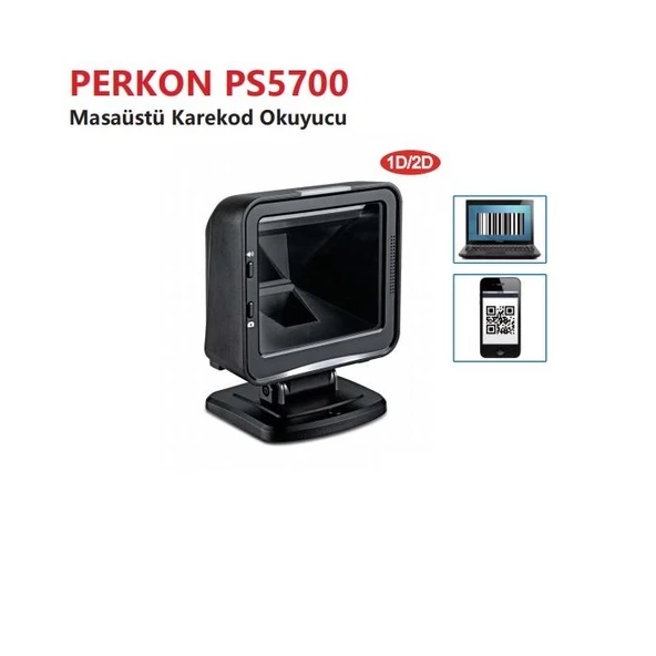 Perkon Ps5700 2D Imager Usb Masaüstü Karekod Barkod Okuyucu ürün görseli 1