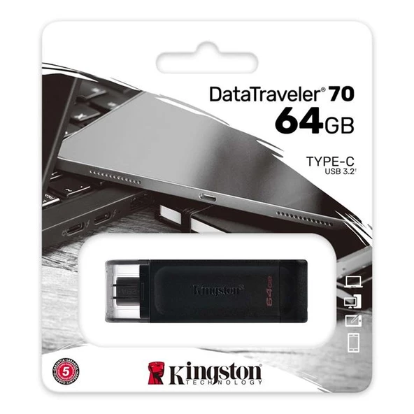 Kingston 64Gb Dt70 Data Traveler  Type C Dt70/64Gb ürün görseli 1