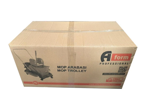 A Form Çift Kovalı Tekerlekli Presli Temizlik Arabası Seti - Mop Arabası ürün görseli 1