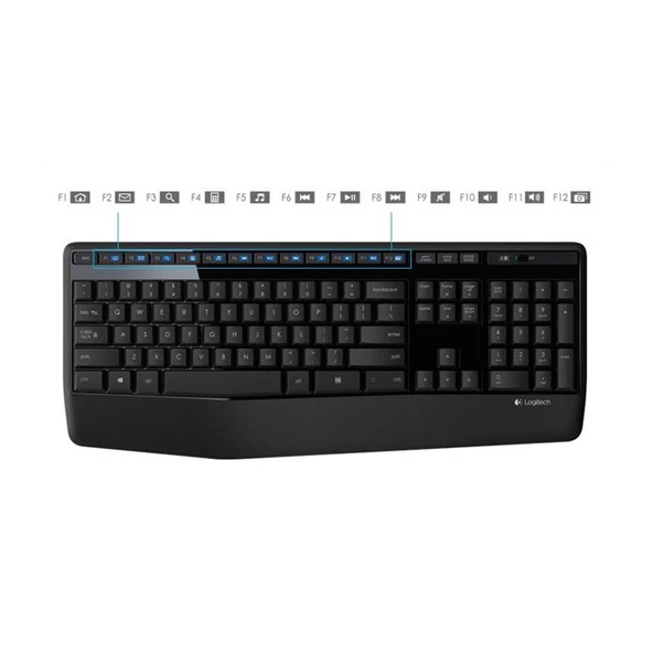 LOGITECH 920-006514 MK345 Kablosuz Q Trk Siyah Multimedya Klavye Mouse Set - Resim 2