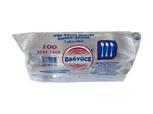 Dağyüce Plastik Şeffaf Sup Kaşık - Tatlı Kaşığı - 100 Adetlik Paket ürün görseli 1