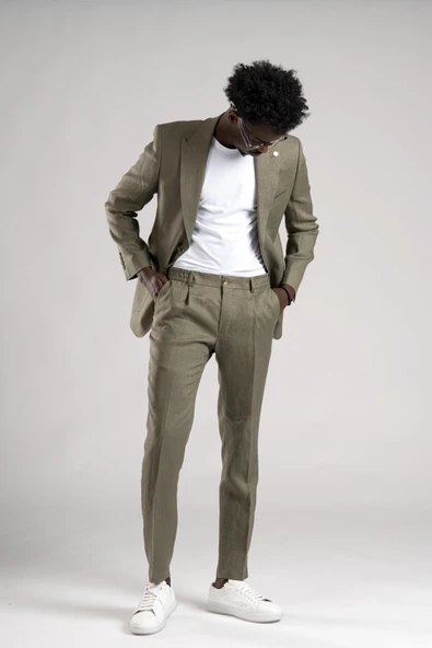 SİR Regular Fit Yarım Astarlı %100 Linen (Keten) Kumaş Takım Elbise ürün görseli 1