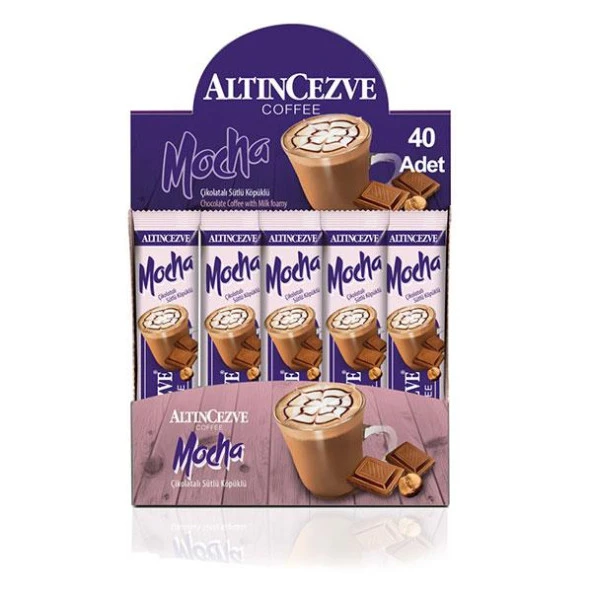 Altıncezve 3ü1 Arada | Üçü bir arada Mocha Çikolatalı Sütlü Köpüklü (Tek İçimlik) -17 Gr x 40 Adet ürün görseli 1