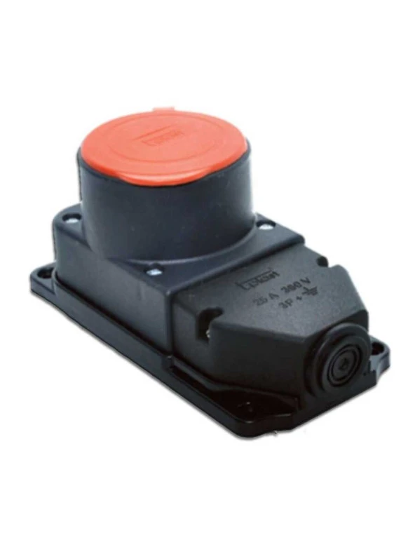 Tp Electric 3104-306-0300 3X25A Kauçuk Duvar Prizi Klemensli Tip IP44 ürün görseli 1