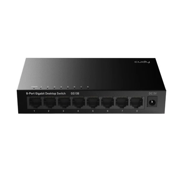 CUDY GS108 8 Port Gigabit Yönetilemez Desktop Metal Kasa Switch ürün görseli 1
