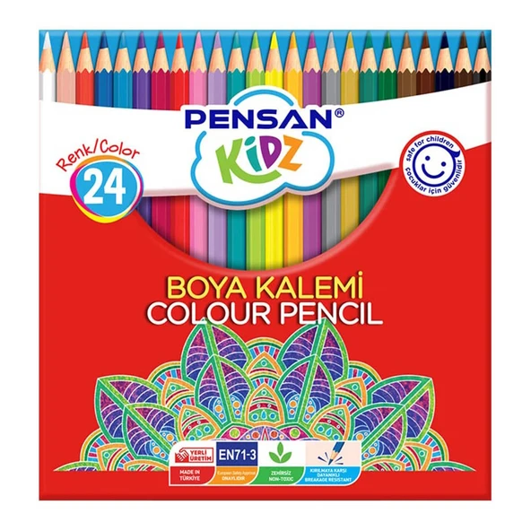Pensan Kidz Kuru Boya 24 Renk Tam Boy ürün görseli 1
