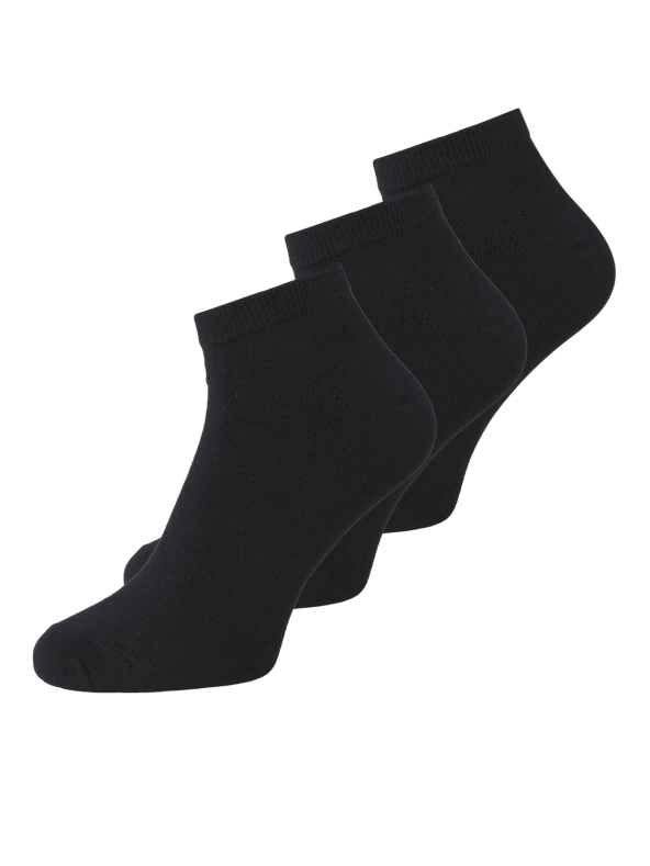 JACK JONES Erkek Siyah Renk 3 lü Bambu Topuk Çorap 12264086 ürün görseli 1