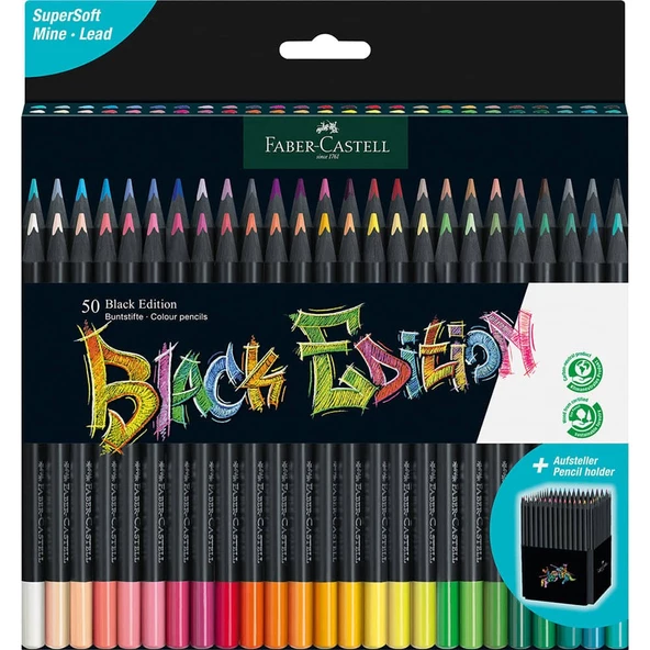 Faber Castell Black Edition Kuru Boya Kalemi 50 Renk ürün görseli 1
