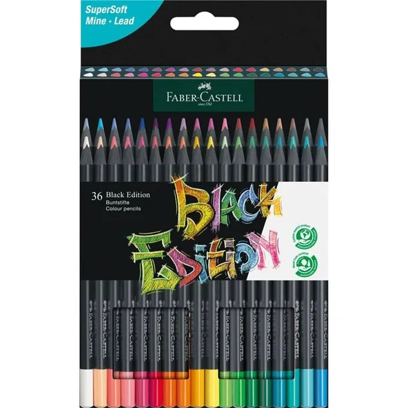 Faber Castell Black Edition Kuru Boya Kalemi 36 Renk ürün görseli 1