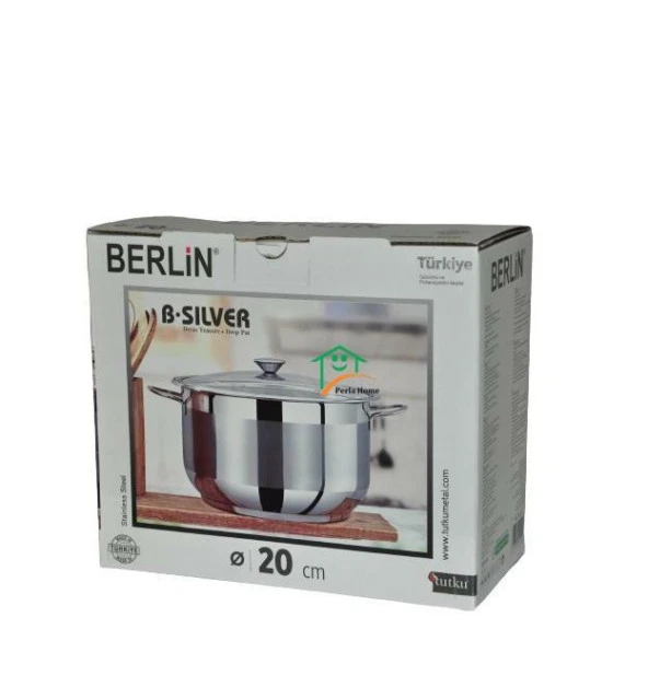 Bonera Berlin Silver 20x10 cm Derin Çelik Tencere ürün görseli 1