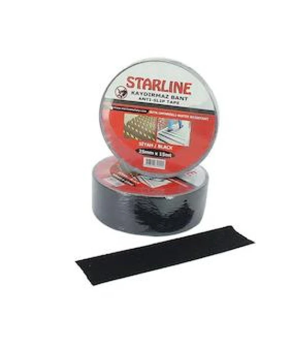 Kaydırmaz Bant 25 mm 15 metre Siyah renk Yüksek Tutuş Starline Marka  Suya Dayanıklı ürün görseli 1