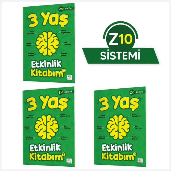 Yükselen Zeka 3 Yaş Etkinlik Kitabım Seti (Z10 Sistemi) ürün görseli 1