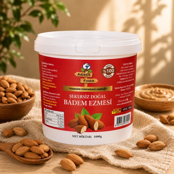 ŞEKERSİZ DOĞAL BADEM EZMESİ 1 Kg ürün görseli 1