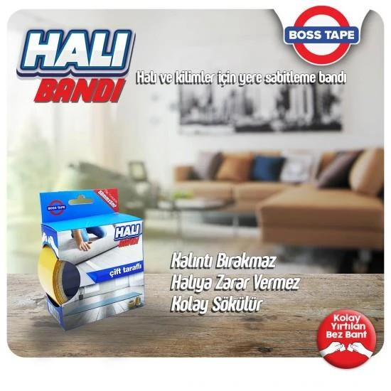 Halı kaydırmaz bant boss çift taraflı halı,kilim,paspas kaydırmaz/50mmX5MT-1Ad ürün görseli 1
